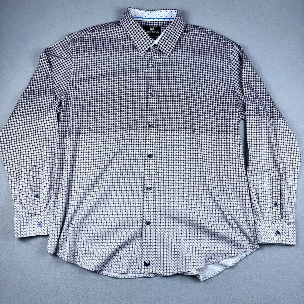Lot of‎ 2 Buttercloth Long Sleeve Button Shirt 3X AOP Geometric Wick Flip Cuff